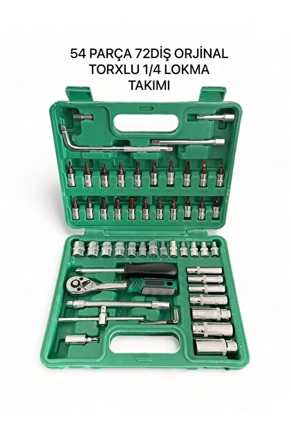 Melzohome LOKMA TAKIMI 54 PARÇA 72 DİŞ TORXLU 1/4 LOKMA TAKIMI