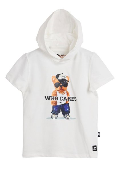 Mood White Kids Printed Hoodie Sweatshirt