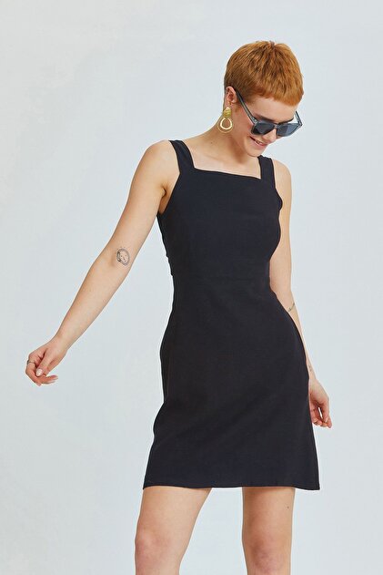 black mini dress tie back Keyhole Cable Waffle Knit Blend Cut-out Round Neck Long Sleeve Mini Sw   Luxury on a Dime
