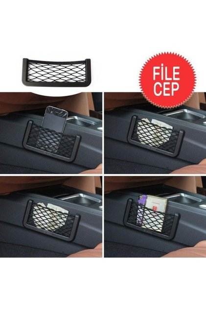 Adhesive Multi-Purpose Car Phone Holder - Net Pocket - Mesh (20 Cm X 9 Cm)