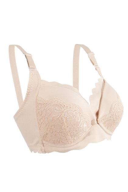 - Elegant Seamless Maternity & Nursing Bra - Beige - XX Large