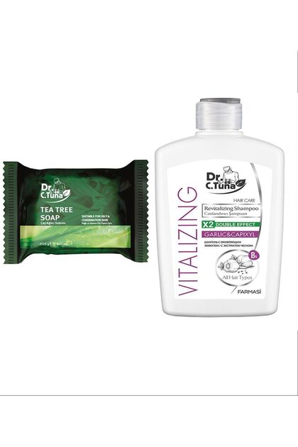 Dr. C. Tuna Vitalizing Garlic Shampoo 500 ml and Tea Tree Oil Soap