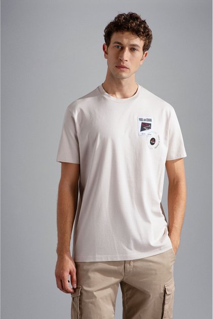 Men's Cotton Regular Fit Round Neck Beige T-Shirt24411117-029