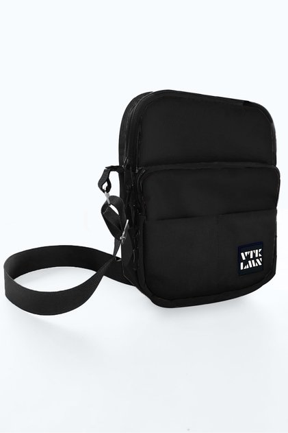 Black 5-Compartment Adjustable Cross Strap Waterproof Shoulder Bag