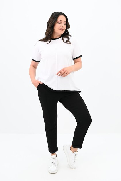 Women's Large Size Back Detailed Tracksuit Set 3804-23