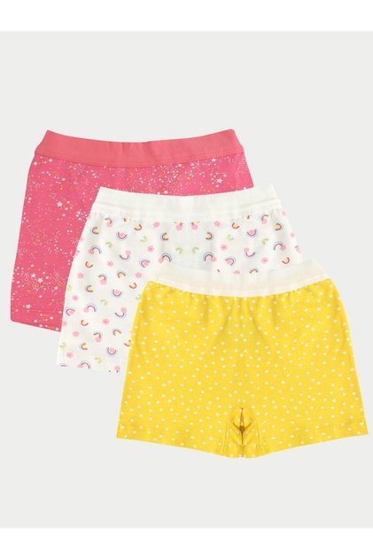 3-Piece Girls' Cotton Rain Mixed Boxer Shorts