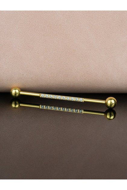 Su Yolu Zirkon Taşlı Çelik Köprü İndustrial Piercingi