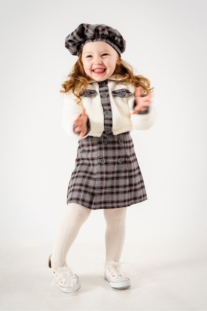Baby Girl Cardigan, Hat and Skirt Welsoft Plush Lumberjack Triple Dress Set