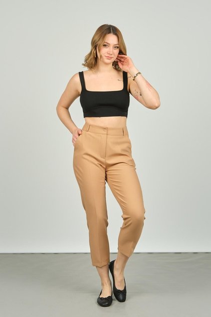 Kadın Bilek Boy Dar Kalıp Pantolon 7003 Camel