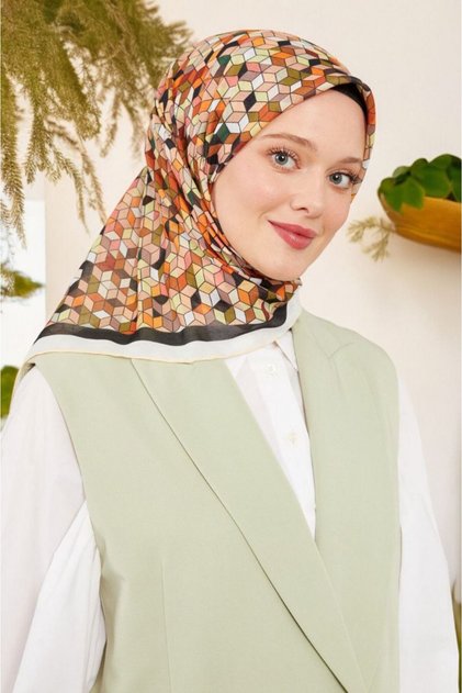 Cotton Geometric Pattern Sport Scarf