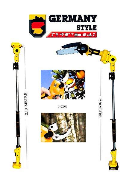 Germany Style 99958VFX Teleskopik Akülü Dal Kesme-Budama Testeresi