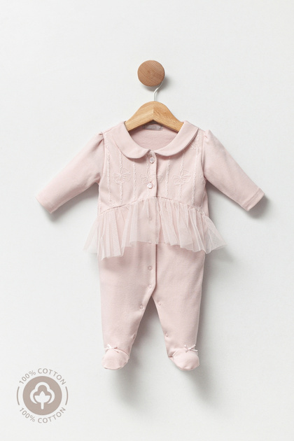 Magnolia Girls' Baby Romper with Booties 2-3-6 Months-3 Months - Powder
