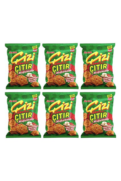 Ülker Çizi Crispy Snack 80 Gr Jumpsuit Cheese & Ember Pepper X 6