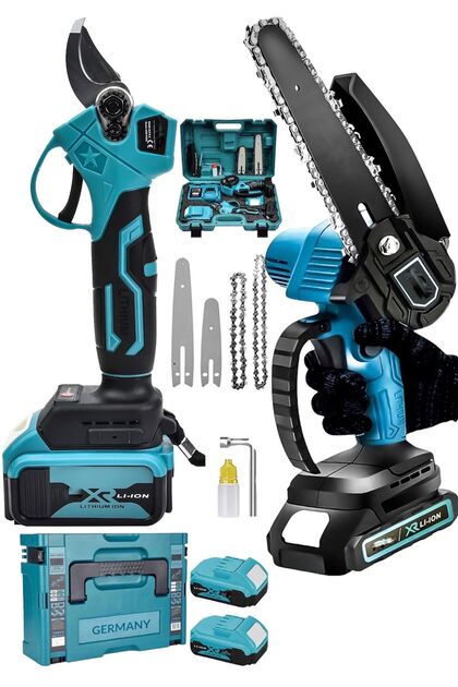 DYNAMİC MAX 2 Li Set 598vf 2 Akülü Çelik Şanzuman Şarjlı Dal Ağaç