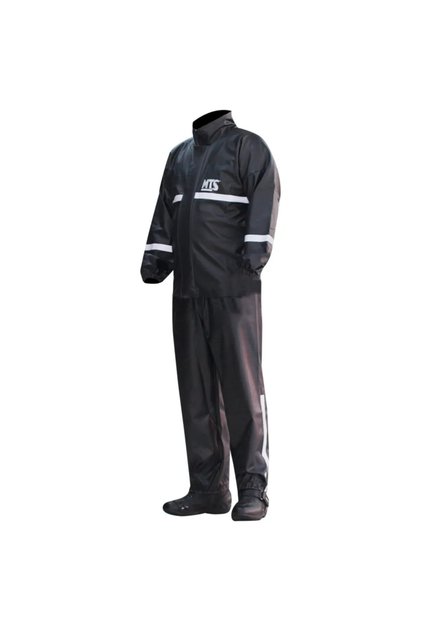 Motorcycle Raincoat PVC Seamless Top and Bottom Set Black-fluo