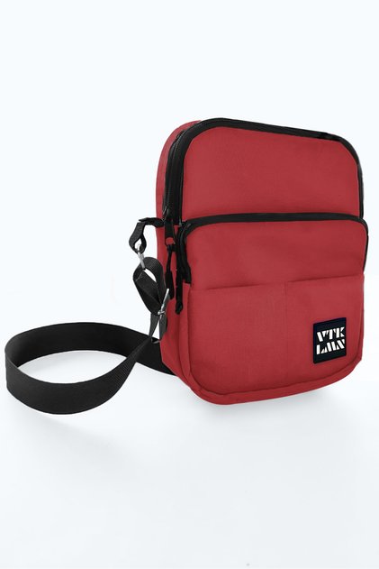 Red 5-Compartment Adjustable Crossbody Waterproof Shoulder Bag