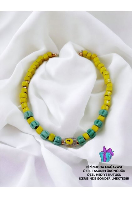 Bodrum Glass Bead Serenay Glass Necklace Evil Eye Bead Necklace