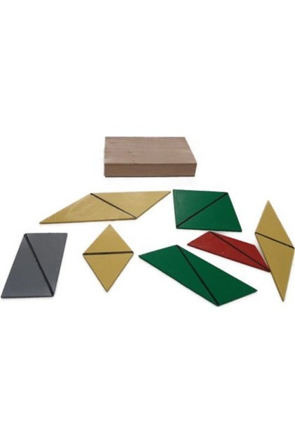 Montessori Constructive Triangles Rectangular Box | Wooden Geometry and Construction Material | Mathematics Materials | Wooden Toy | Preschool Educational Materials