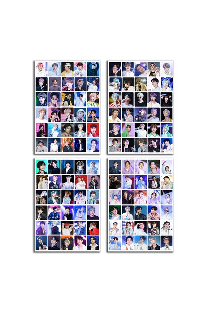 BTS Konser Fotoğrafları Karışık Sticker Set 4 Sayfa 120 adet Sticker
