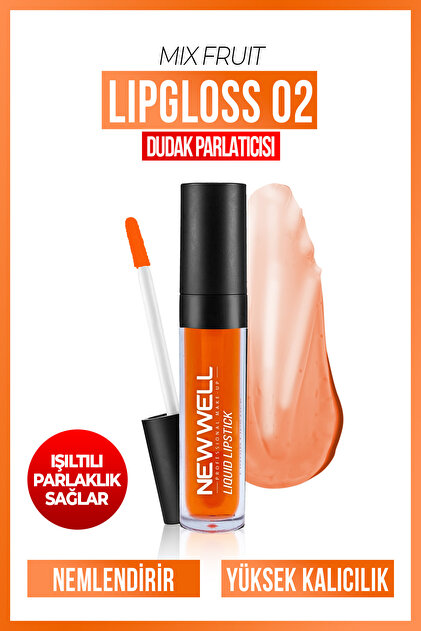 New Well Mix Fruit Lipgloss 02-Karışık Meyve Aromalı Dudak