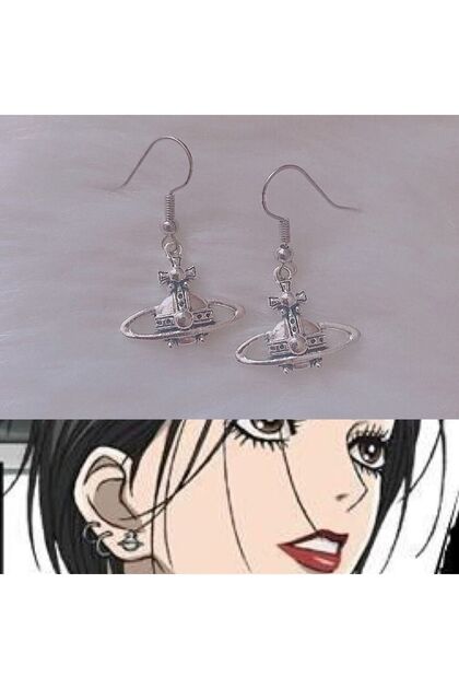Anime Nana Osaki Küpe Antik Gümüş Kaplama