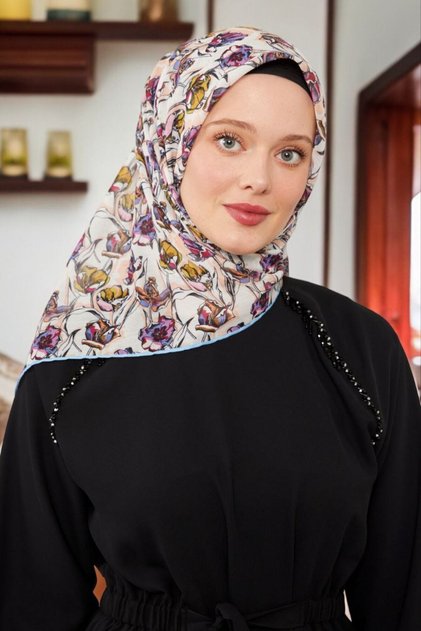 وشاح رياضي من القطن بنقشة الزهور