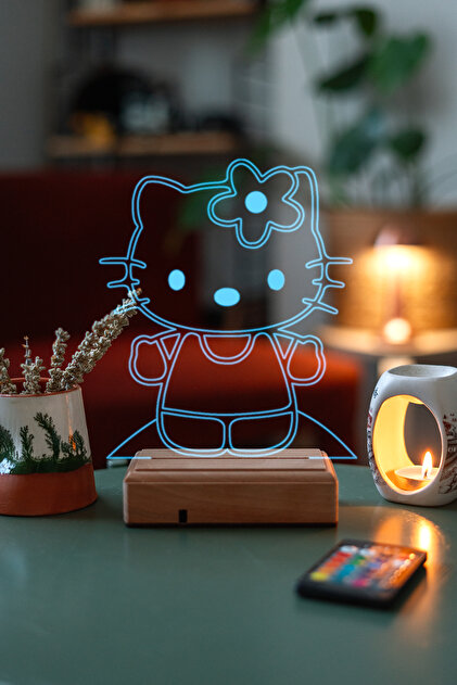 Modiwa Design Hello Kitty Hediyelik 16 Renk Kumandalı Gece Lambası