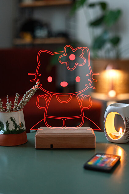 Modiwa Design Hello Kitty Hediyelik 16 Renk Kumandalı Gece Lambası