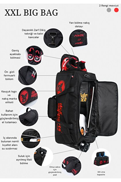 Dex Supports Lasting Energy Spor Çanta Büyük Boy XXL BİG BAG