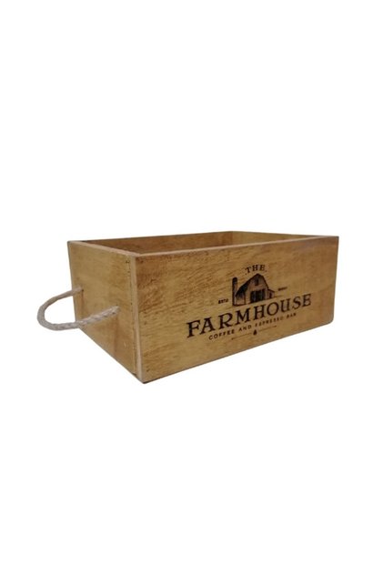 Farmhouse Wooden Case Organizer Decorative Box for Bathroom Kitchen Living Room 25cm X 14cm, Height 10cm