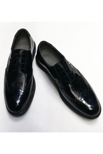 Men's Black Lace-Up Stylish Orthopedic Sole Casual Classic Shoes