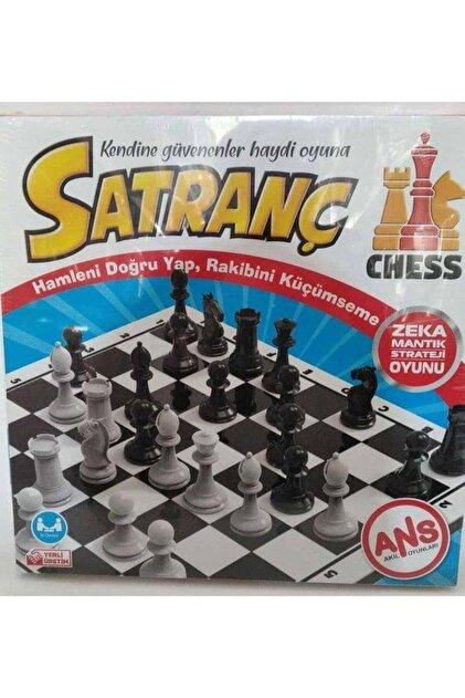 abnturk 35x34 cm Ahşap Satranç seti zeka mantık strateji oyunu şah