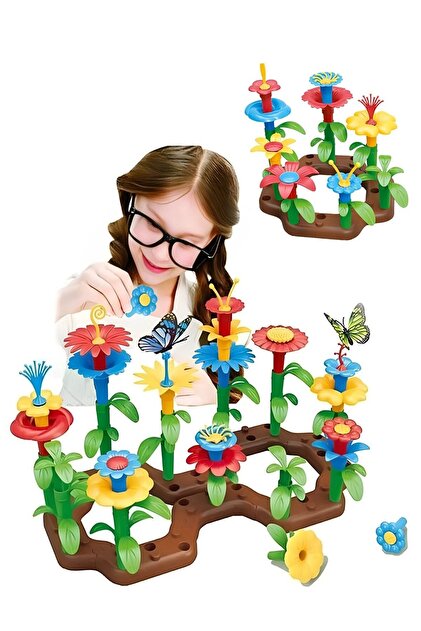 Ax Axentia 52 Parça Bahçe Çiçek Yapım Seti Yapı Blokları Yapboz