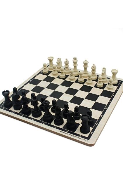 abnturk 35x34 cm Ahşap Satranç seti zeka mantık strateji oyunu şah