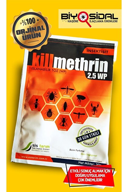BİYOSİDAL MARKET Killmethrin 2.5 Wp Akrep Ve Haşere Öldürücü 30 Gr