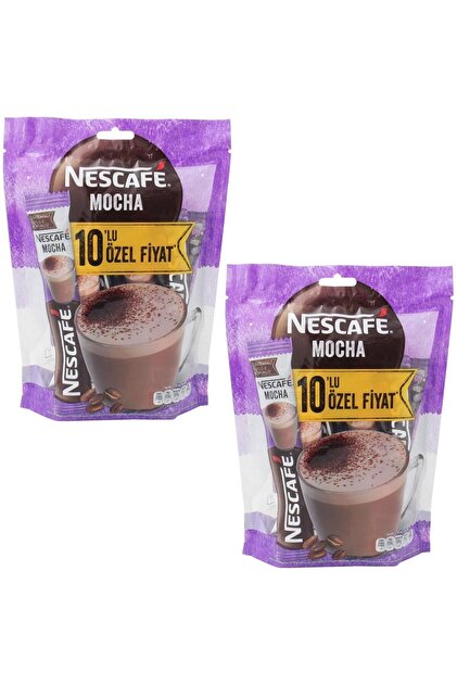 mocha 2箱 Nescafe Mocha Çikolatalı Sütlü Köpüklü Kahve 10 Lu Paket 2 Adet