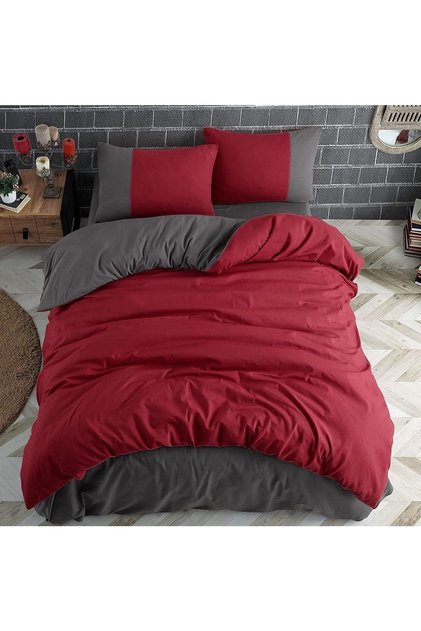 Duvet Cover Set Double 160X200 cm 100% Organic Cotton Fitted Sheet Soft Double Sided
