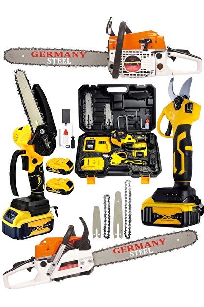 Germany Steel 3'lü Set 7.9 Hp Benzinli Odun Ağaç Kesme Hızar