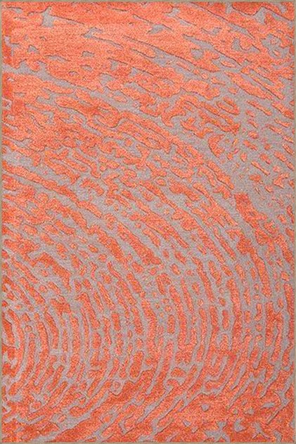 Orange Themed Patterned Woven Base Carpet and Washable Carpet Aloha143