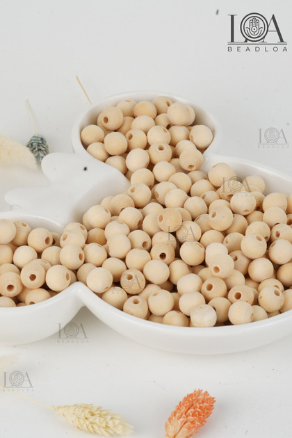Natural Wooden Beads - Raw Beads - Wooden Beads - 25 gr - 10 mm - 80 Pieces