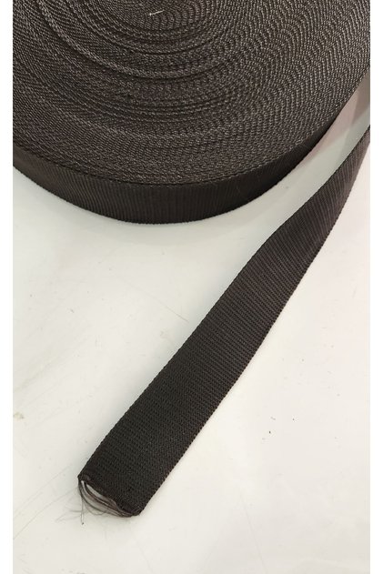 Striped Polyester Bag Strap 4 cm - Black 2 Meters