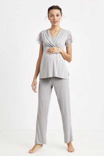 Soft Textured Maternity Pajama Set