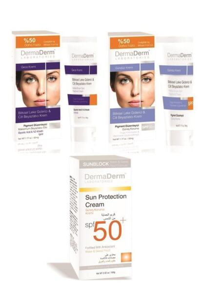 Leke Gündüz Kremi ve Gece Kremi 50 Spf Güneş Kremi 3'lu Set
