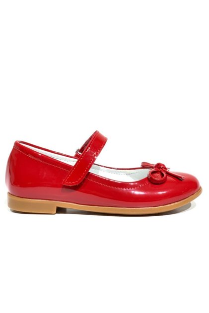 469-1 Orthopedic Girl's Red Patent Leather Bow Ballerina Ballet