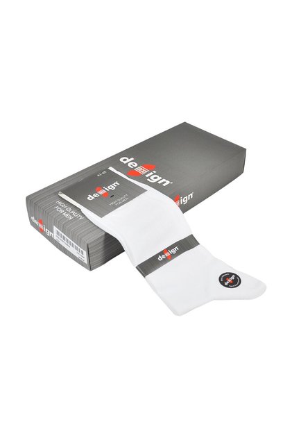 Men's White Plain Combed Cotton Socks (6 PAIRS) in Special Box - Patterned Socks