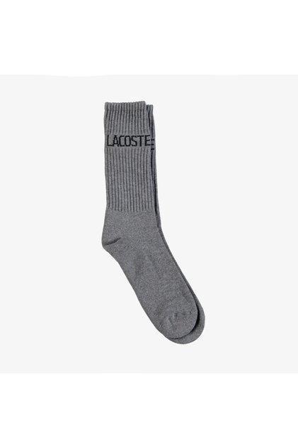 Unisex Baskılı Gri Uzun Çorap