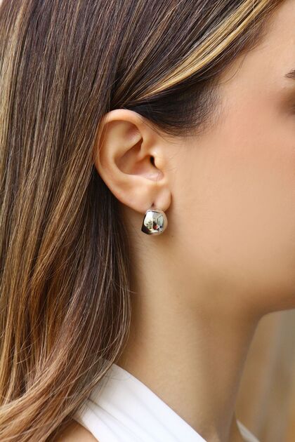 Silver women's bold earrings