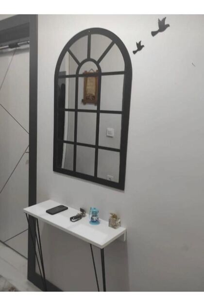 Dekoratif Pencere Ayna BOYALI PLEKSİ AYNALI KULLANIMA HAZIR 60x40 Cm üç adet kuş hediyeli hint