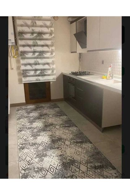 Halı Kaymaz Taban Kesme Halı Yolluk Tuna Gri
