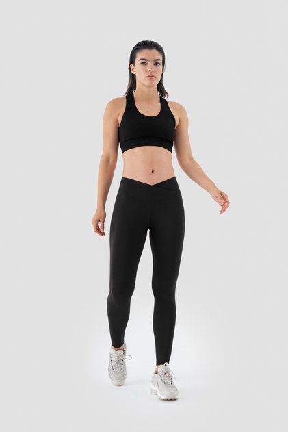 V Waist Detailed Sports Leggings Black